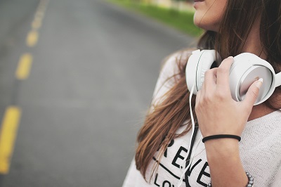 Teenager with headphones