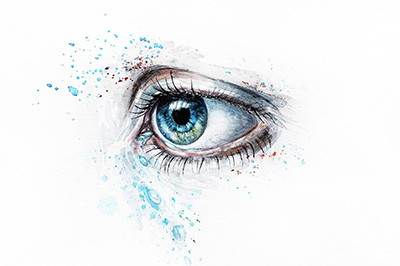 Watercolour illustration of an eye - by Nika Akin from Pixabay