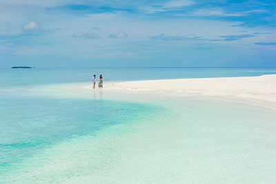 Couple on an island beach