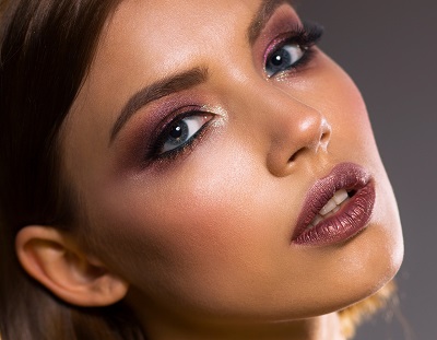 Young woman's face with make up