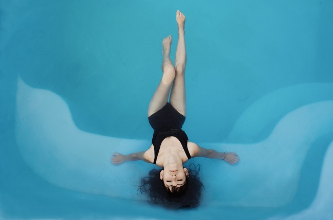 Woman in a pool